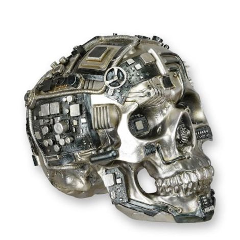 Craniu-statueta steampunk din rasini