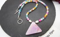 Colier handmade - agate frozen si perle cultura c