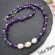 Colier handmade - ametist si perle cultura cod124