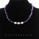 Colier handmade - ametist si perle cultura cod124