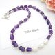 Colier handmade - ametist si perle cultura cod124