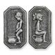 Set plachete decorative usa toaleta argintii
