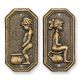 Set plachete decorative usa toaleta bronz