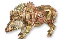 Porc mistret-statueta steampunk din rasini