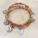 bratara boho multicolora cu charmuri argintii