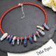 Colier statement handmade unicat - sodalit si cora