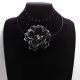 Colier Statement Handmade Unicat Floare Neagr din