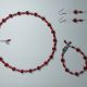Set colier bratara si cercei cu pietre agat rosu