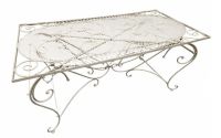 Masa gradina din fier forjat antik white