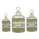 Set trei colivii din fier forjat antik green