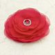 Brosa floare rosie cu cristale 11 cm