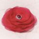 Brosa floare rosie cu cristale 11 cm