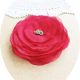 Brosa floare rosie voal 11 cm