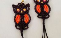 Cercei macrame Bufnita