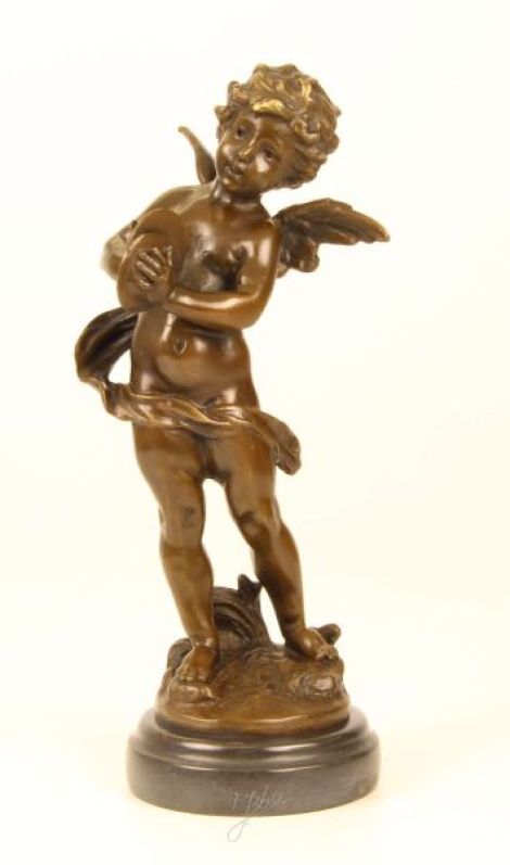 Ingeras cantand la cimbale-statueta din bronz