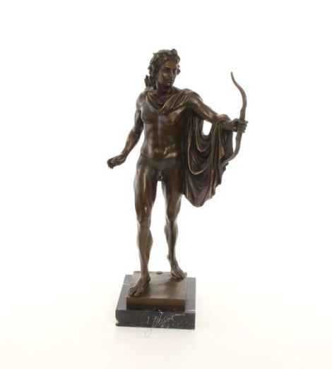 Apolo Belvedere-statueta din bronz cu un soclu