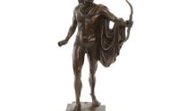 Apolo Belvedere-statueta din bronz cu un soclu