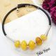 Colier statement handmade unicat agate galbene co