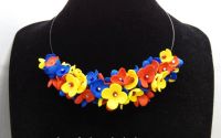 Colier handmade statement - Tricolor cod1262