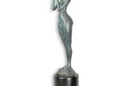 Femeie cu porumbel-statueta moderna din bronz