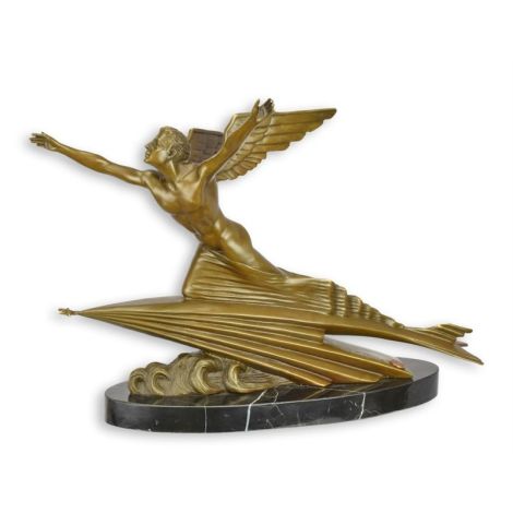 Aviatorul-statueta Art Deco din bronz