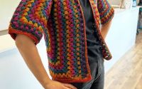 Cardigan Crosetat Manual din lana pura