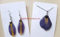 Set cercei+colier IRIS NATURAL si rasina epoxidica