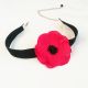 chocker piele  dantela si mac rosu 
