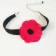 chocker piele  dantela si mac rosu 