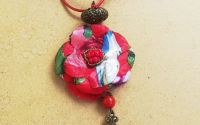Colier estival cu floare multicolor l