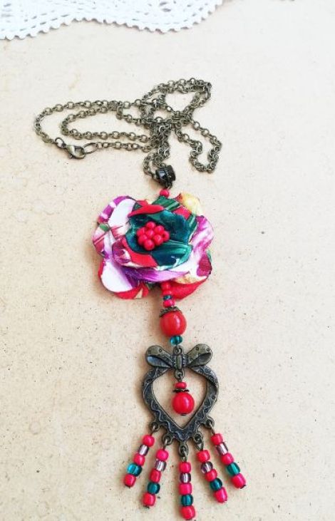 Colier estival cu floare multicolor II