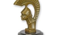 Razboinic spartan-statueta bronz cu soclu marmura
