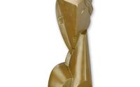 Cap de fata-statueta bronz cu un soclu marmura