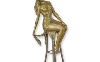 Doamna la bar-statueta din bronz masiv