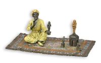 Vanzator arab-statueta din bronz pictat
