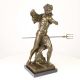 Neptun-statueta din bronz cu un soclu din marmura