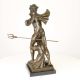 Neptun-statueta din bronz cu un soclu din marmura