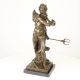 Neptun-statueta din bronz cu un soclu din marmura
