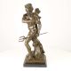 Neptun-statueta din bronz cu un soclu din marmura