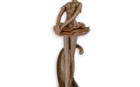 Balerina-statueta din fonta antik brown