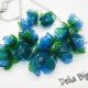 Set bijuterii statement handmade cu flori albastre