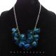Set bijuterii statement handmade cu flori albastre