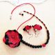 Set floral rosu si negru