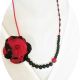 Set floral rosu si negru