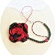 colier floral rosu si negru