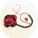 colier floral rosu si negru