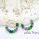 Cercei colorai din plastic reciclat Verde Mov T