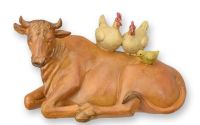 Vaca si gaini-statueta din rasini speciale