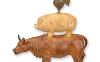 Vaca porc si cocos-statueta din rasini speciale