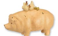 Porc si gaini-statueta din rasini speciale